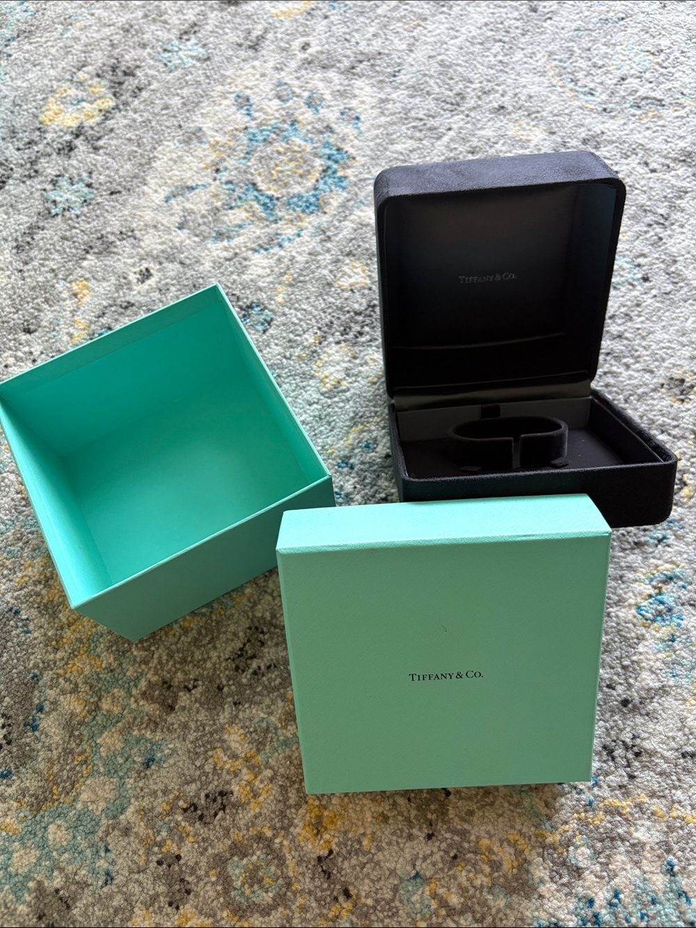 Tiffany & Co. Signature Turquoise and Black Jewelry Box Set